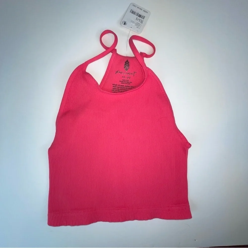 NWT Free People Cropped Run Tank Vivid Coral Sz XS/S